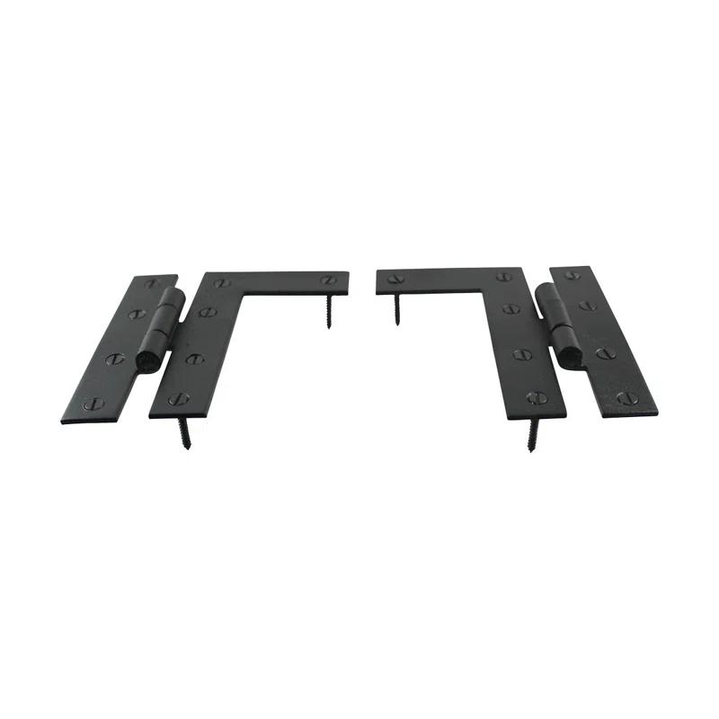 The Renovators Supply Inc. Pair Flush H-L Wrought Iron Cabinet Hinge Surface Mount Hinge
