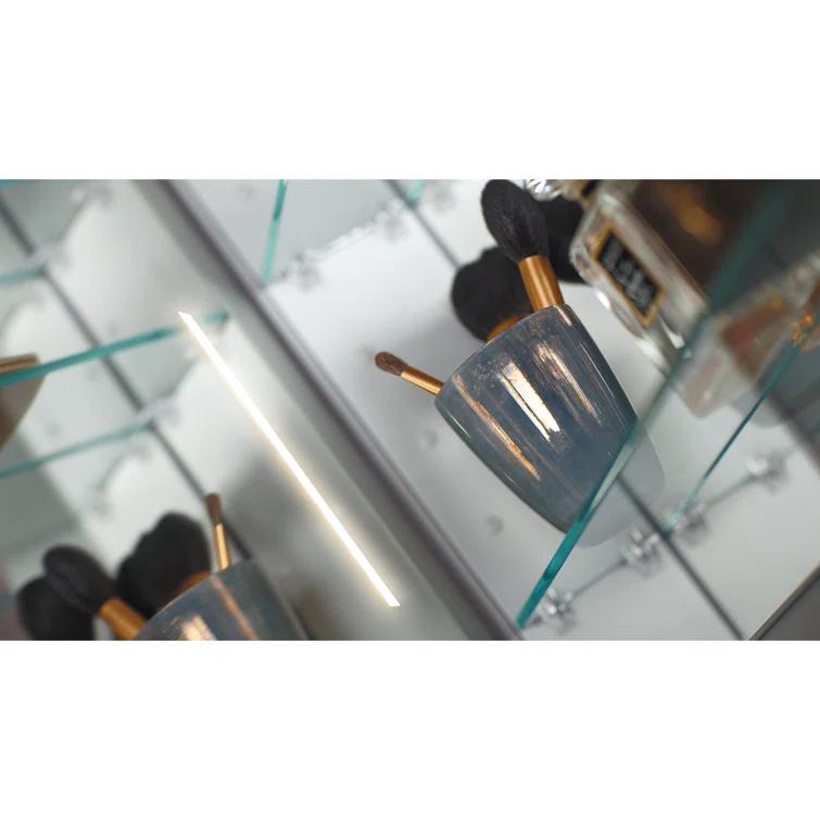 Robern AiO Recessed Frameless Medicine Cabinet with 6 Adjustable Shelves and LED Lighting