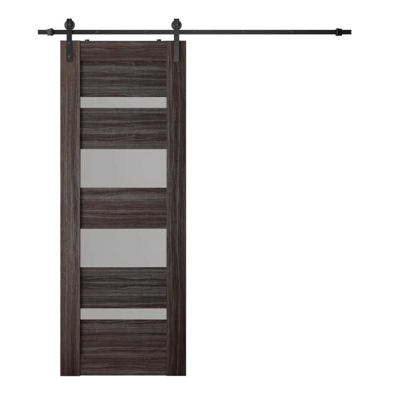 Belldinni Mirella 95.24'' Solid + Manufactured Wood Paneled with Installation Hardware Kit Barn Door