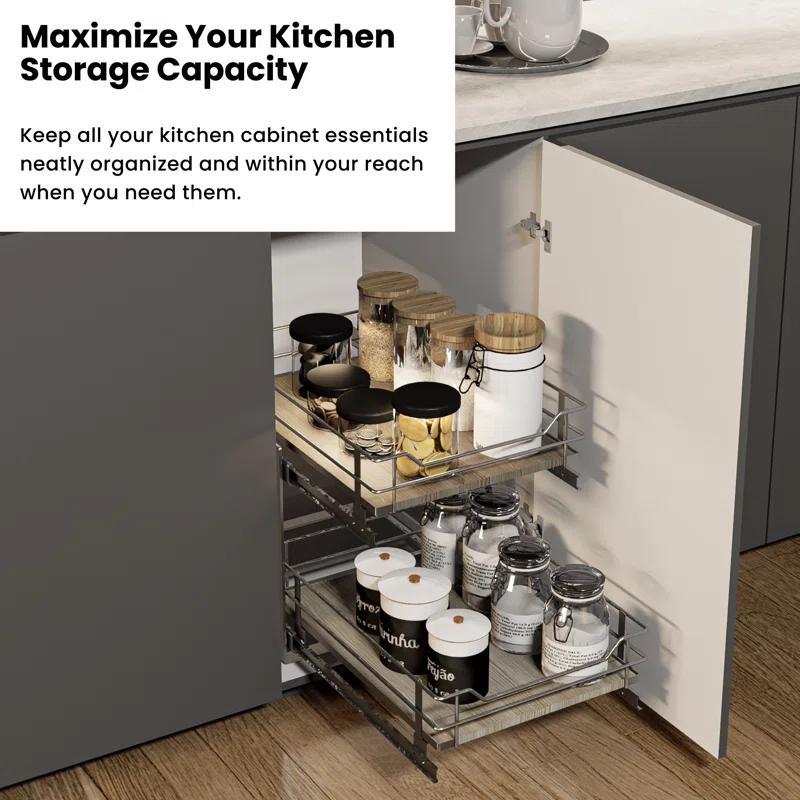 Home Zone Living Pantry Shelf Organizer Pull Out Drawer