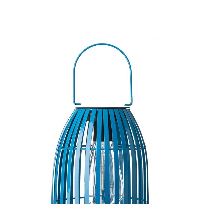 9.75" Metal Woven Solar Powered  Outdoor Hanging Lantern