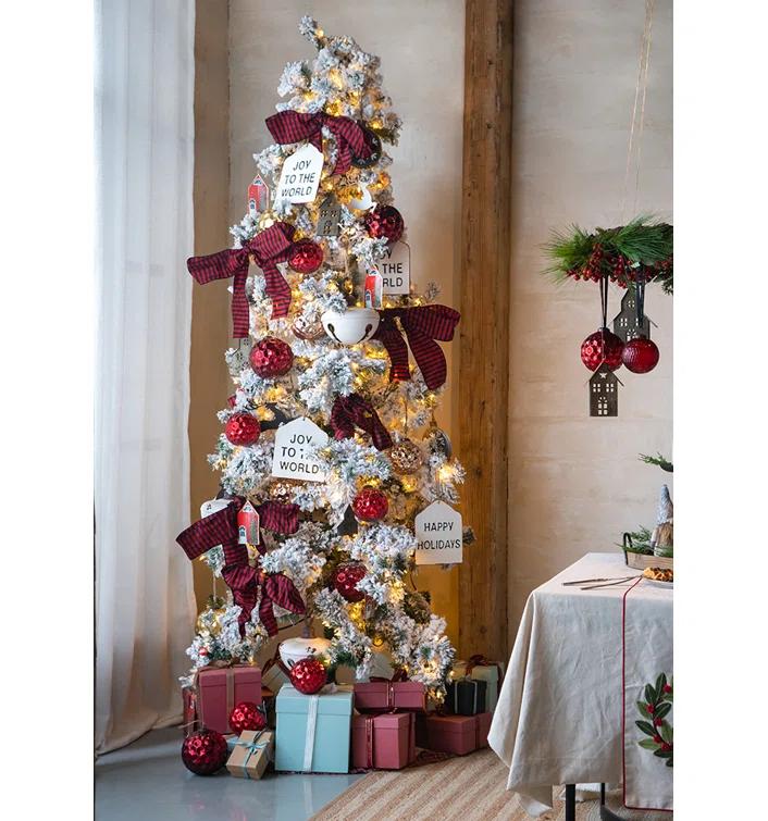 A&B Home Farmhouse Bell Ornament Set of 4 8.5"Dia. x 10" White (Set of 4)