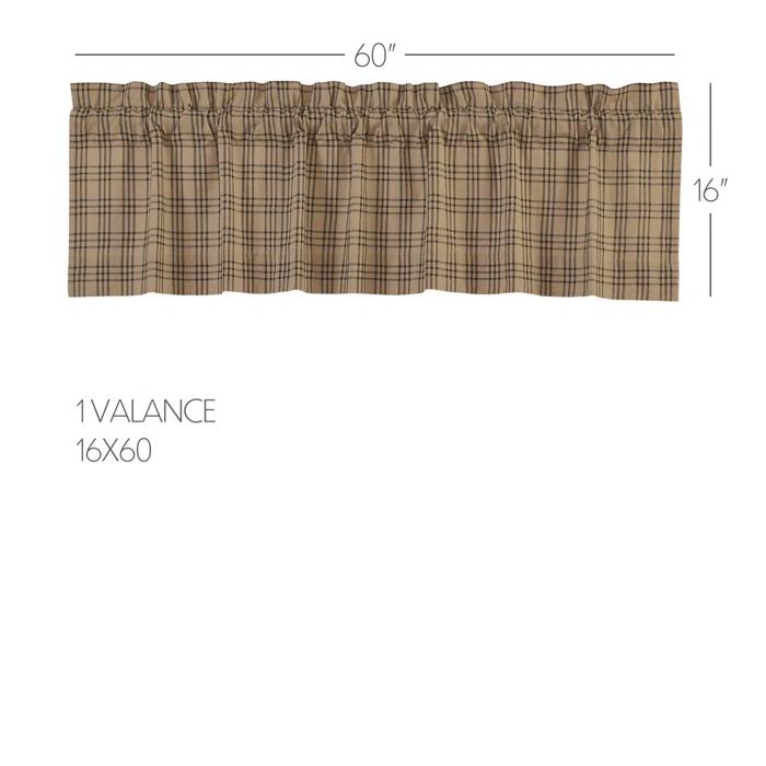 VHC Brands Sawyer Mill Cotton Plaid Tailored Window Valance