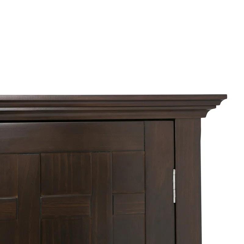 Simpli Home Bedford 54"W Solid Wood Sideboard Buffet and Wine Rack, 2 Drawers, and 2 Cabinets