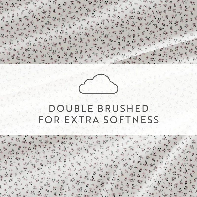 IEnjoy Home 4 Piece Sheet Set Patterned Microfiber Ultra Soft Bedding in Floral Dream