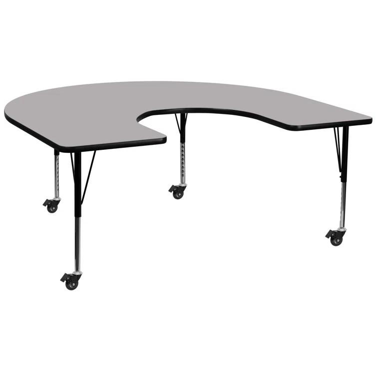 Flash Furniture Goddard 60''W x 66''L Horseshoe Thermal Laminate Activity Table - Adjustable Short Legs