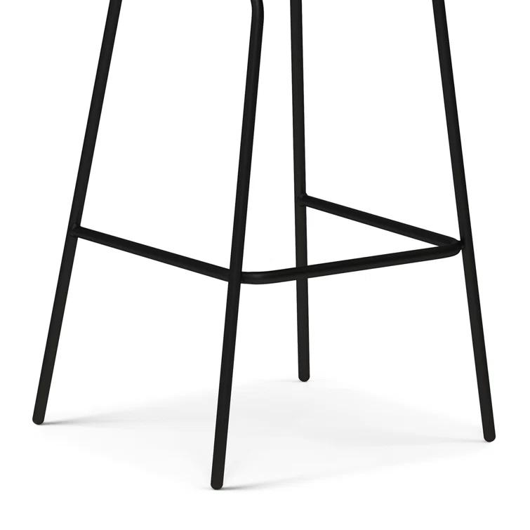 Simpli Home Jolie Upholstered Vegan Faux Leather Contemporary Counter Stool with Padded Bucket Seat and Footrest | Wayfair