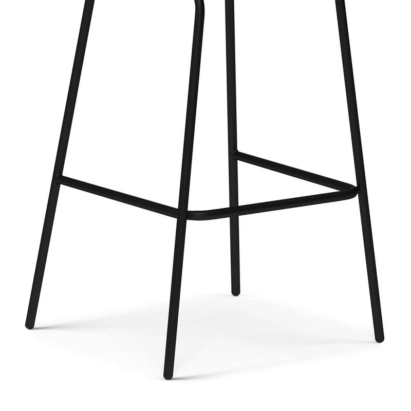 Simpli Home Jolie Upholstered Vegan Faux Leather Contemporary Counter Stool with Padded Bucket Seat and Footrest | Wayfair