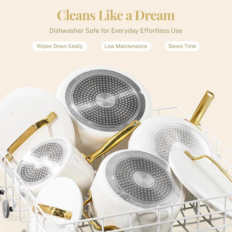 Gotham Steel Gotham Steel Modern Collection 11 Pc Cream Nonstick Cookware Set