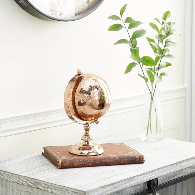 Novogratz Aluminum Metal Educational/Geographic Earth Rose Gold Globe
