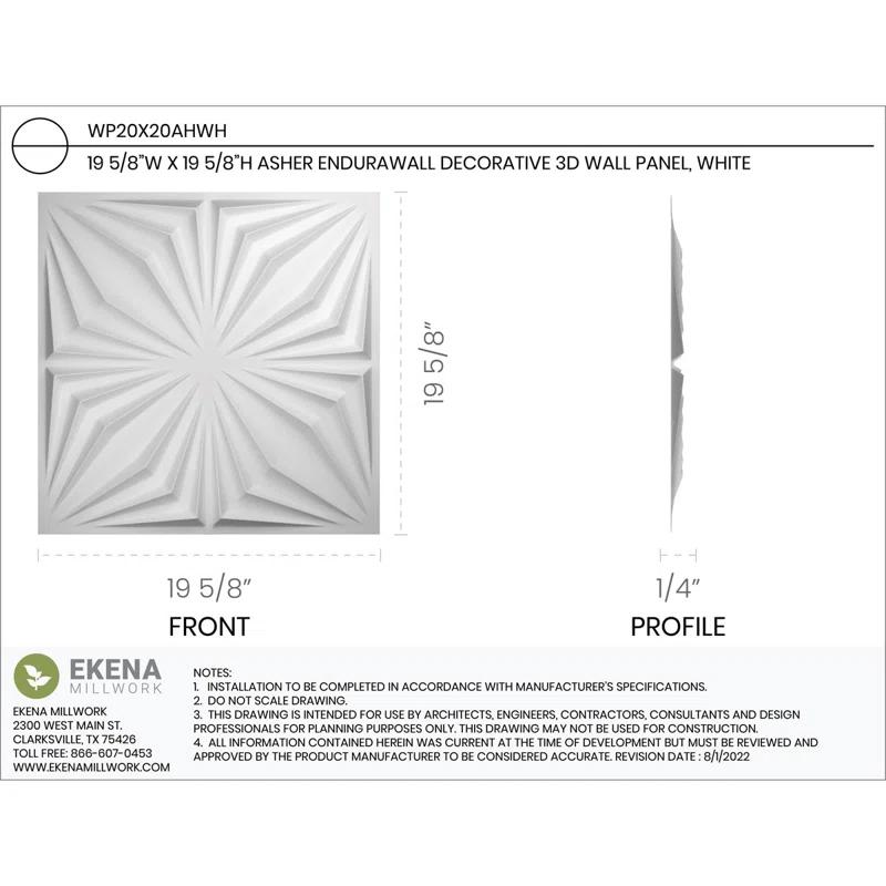 Ekena Millwork Asher EnduraWall Decorative 3D Wall Panel (Set of 12)