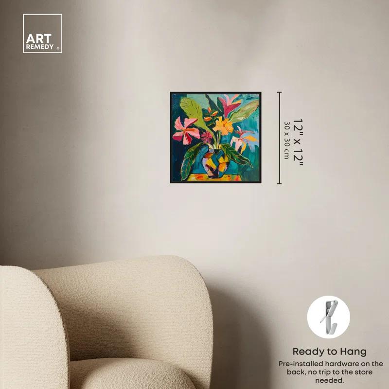 Art Remedy Art Remedy Vase Of Bright Tropical Flowers Ii In Vase Paintings 55959