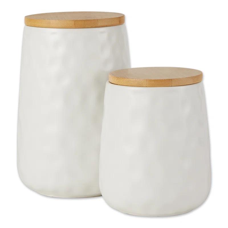 Gracie Oaks Ceramic / Porcelain Canister - Set of 2 (Set of 2)