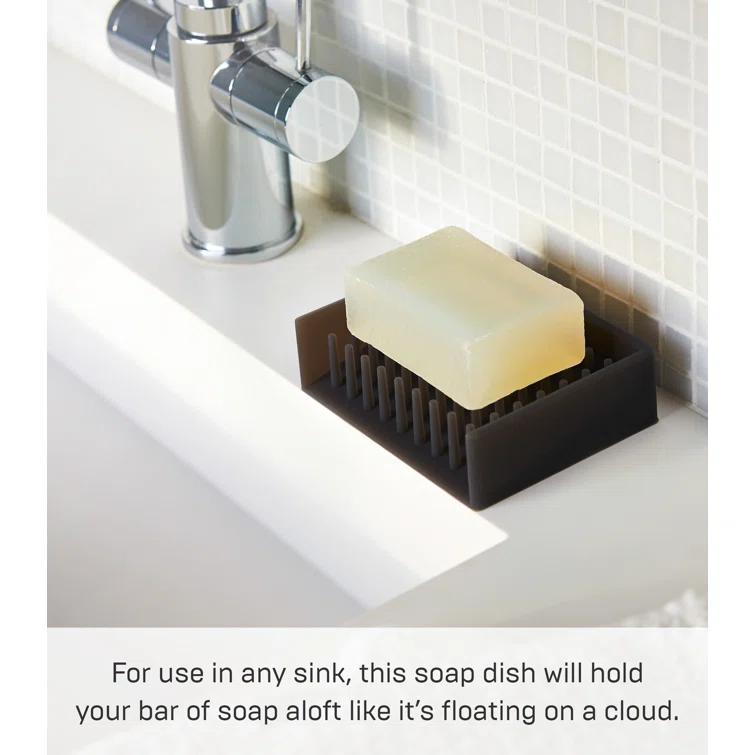 Yamazaki Home Yamazaki Home Self Draining Soap Tray - Floating Holder Dish For Sink, Silicone, No Assembly Req.