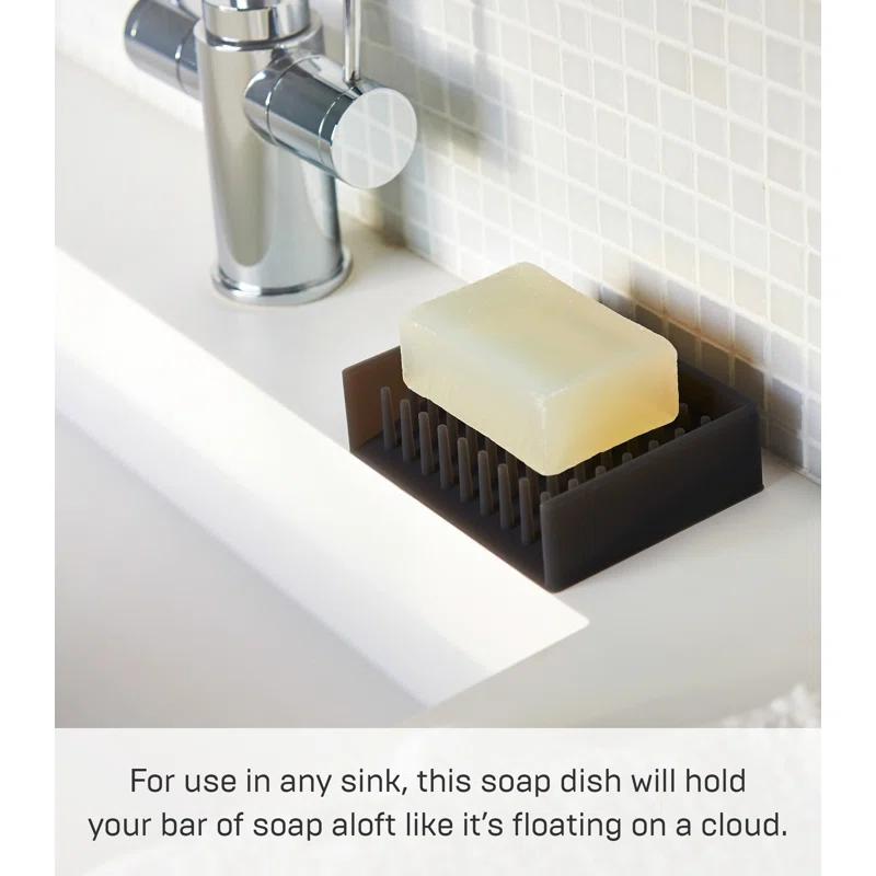 Yamazaki Home Yamazaki Home Self Draining Soap Tray - Floating Holder Dish For Sink, Silicone, No Assembly Req.