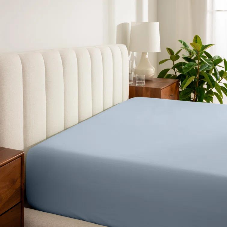 Bare Home 260 Thread Count Organic Cotton Percale Fitted Sheet