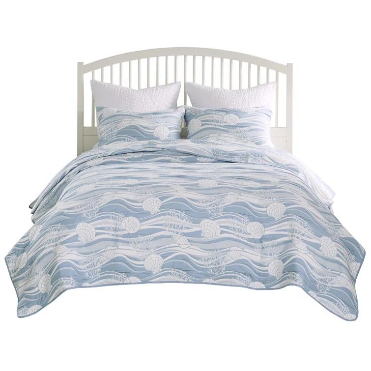 Greenland Home Fashions Coastal Paradise Jacquard Coverlet Set