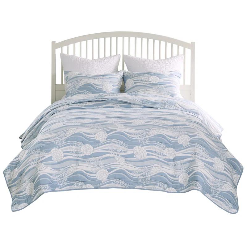 Greenland Home Fashions Coastal Paradise Jacquard Coverlet Set