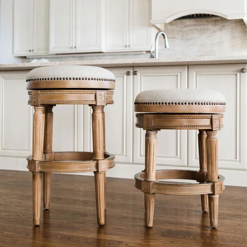 Maven Lane Maven Lane Pullman Backless Stool with Fabric Upholstery