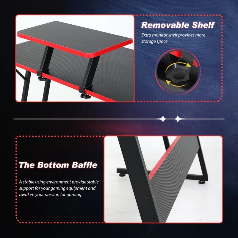 Inbox Zero Jessine L-Shaped Gaming Desk