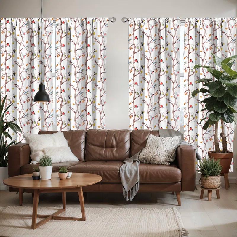 Ambesonne Microfiber Semi Sheer Curtain