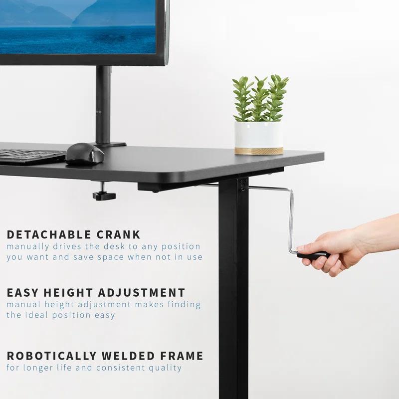 Vivo 55" x 24" Crank Height Adjustable Desk