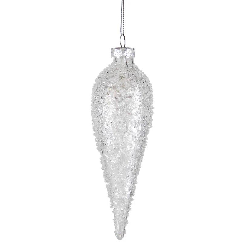 Northlight Seasonal 6.25" Clear Glass Winter Icicle Ornament
