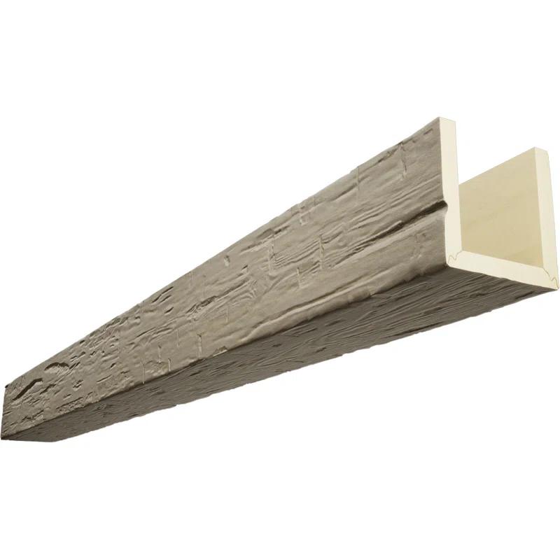 Ekena Millwork Hand Hewn Timberthane Faux Wood 3-Sided Ceiling Beam (U-beam)