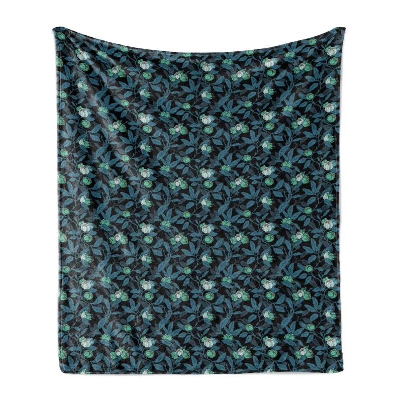 Ambesonne Botanical Fleece Throw Blanket Flourishing Flowers Twigs Multicolor