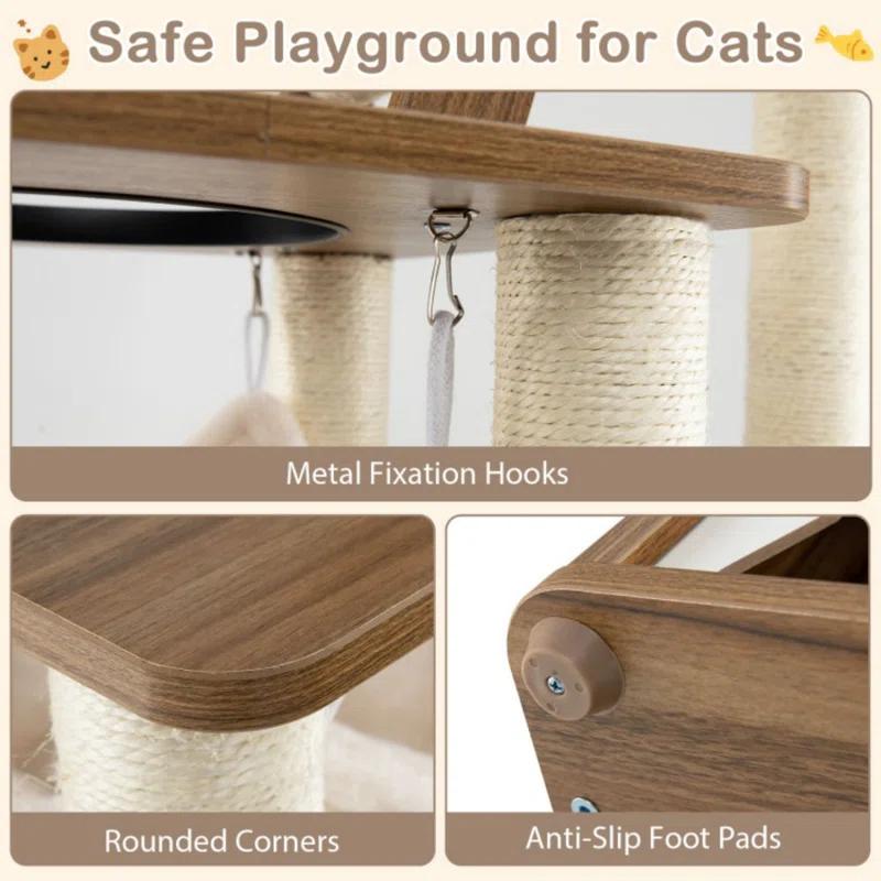 Tucker Murphy Pet™ 57 Inch Cat Tree Tower Multi-Level Activity Center With Scratching Posts