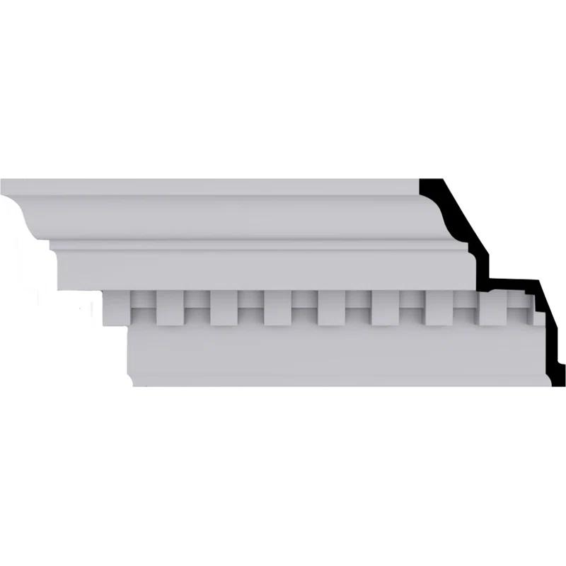 Ekena Millwork SAMPLE - Endurathane Dentil Crown Moulding, 6 3/4"H x 4 3/4"P x 8 3/8"F x 12"L, Factory Primed