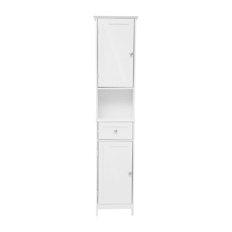 Flash Furniture Dune Farmhouse Freestanding Linen Tower with Shelves, Drawer, and Doors & Reviews | Wayfair