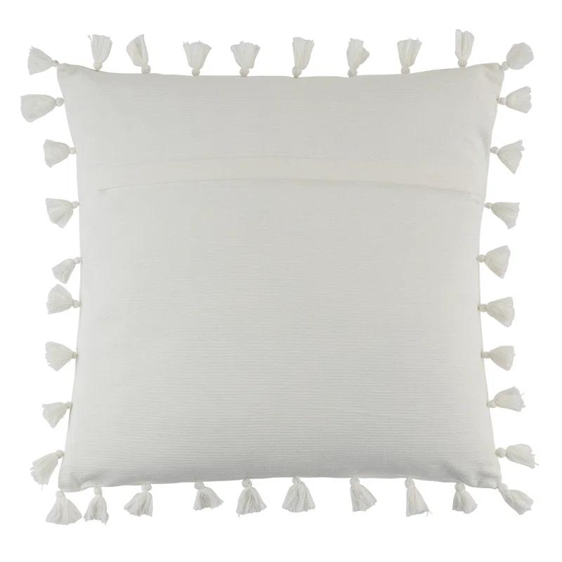 Saro Mabel Collection Tassels Cotton Throw Pillow