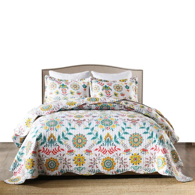 Bohemian Floral Quilt Set