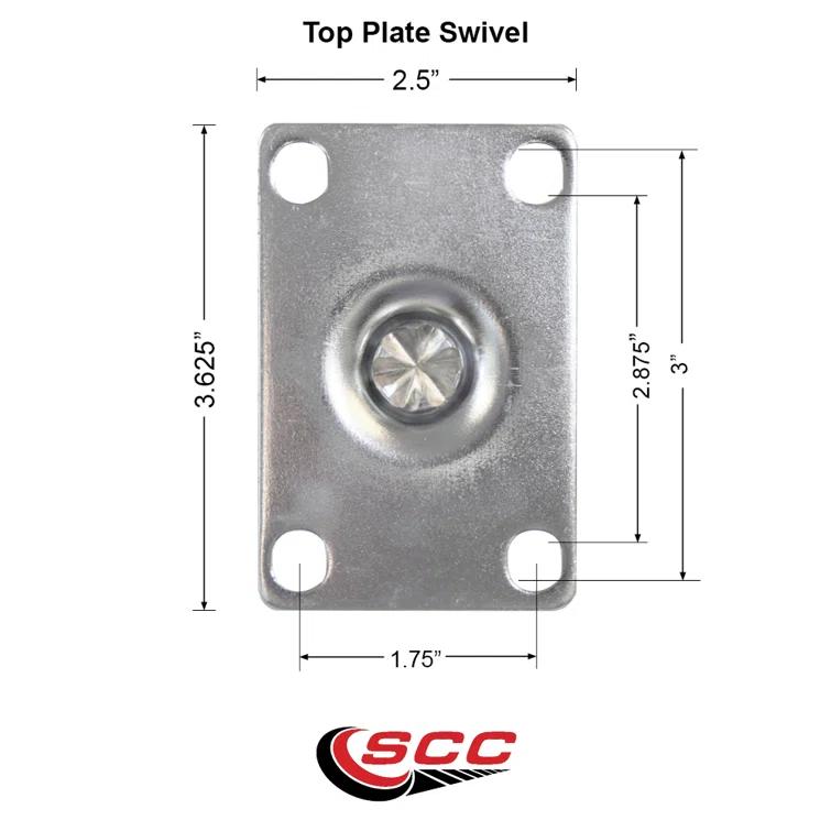 Service Caster Semi Steel Cast Iron Wheel Swivel Top Plate Caster with Brake