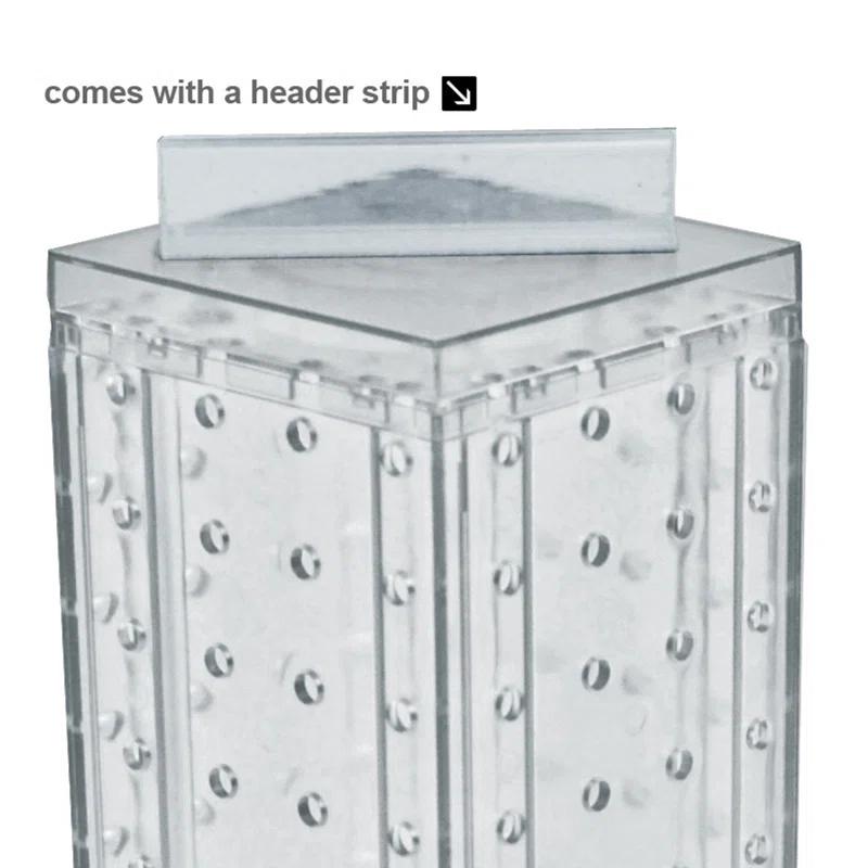 Four-sided 4"W x 12"H Pegboard Tower with Revolving 9" Base