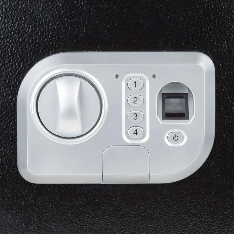 Stalwart Stalwart Electronic Safe - Digital Biometric Fingerprint Lock Box with 2 Override Keys (Black)