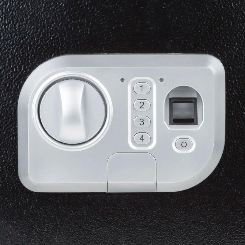 Stalwart Stalwart Electronic Safe - Digital Biometric Fingerprint Lock Box with 2 Override Keys (Black)
