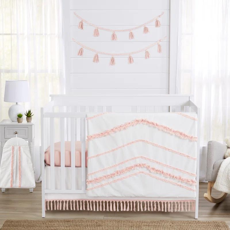 Sweet Jojo Designs Boho Fringe 4 Piece Crib Bedding Set