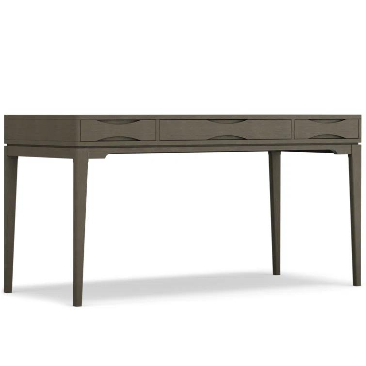 Simpli Home Harper Solid Wood Desk, Contemporary Style with Keyboard Tray and Storage