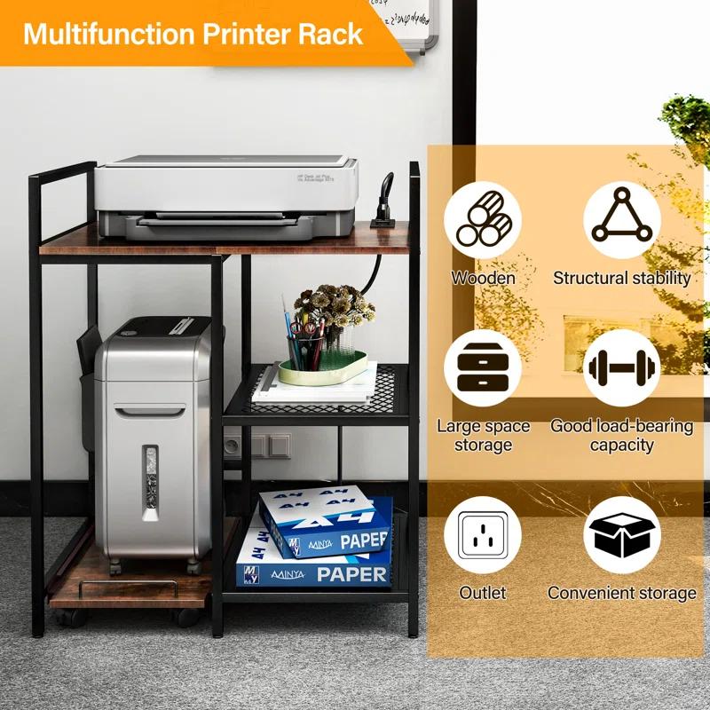 TC-HOMENY 28'' H x 23.5'' W Printer Stand