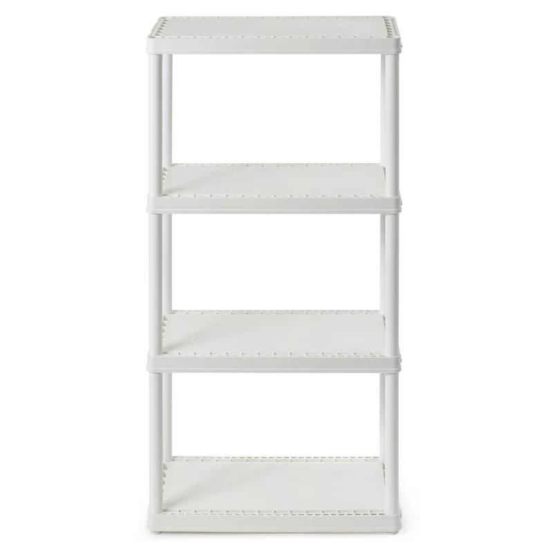 Gracious Living 4 Shelf Fixed Height Solid Light Duty Home Storage Unit