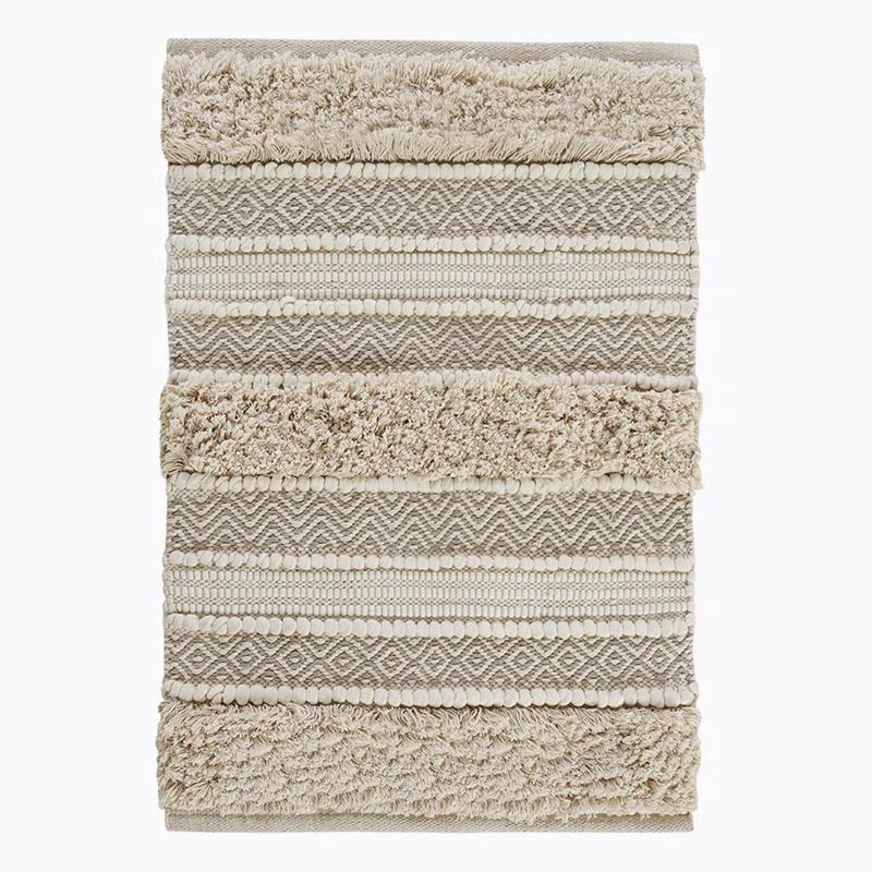 INK+IVY Asher Cotton Blend Bath Rug with Non-Slip Backing
