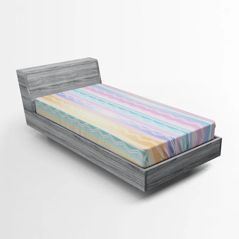 Ambesonne Microfiber Striped Fitted Sheet