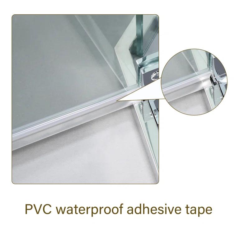 Audiohome Shower Door 34-1/8" X 72" Semi-Frameless Neo-Angle Hinged Shower Enclosure AHYTD-W124366340