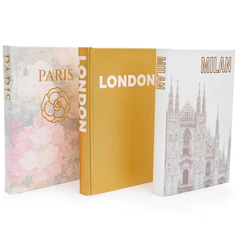 Latitude Run® Decorative Books for Home - Shelf Decor Accents - Set of 3