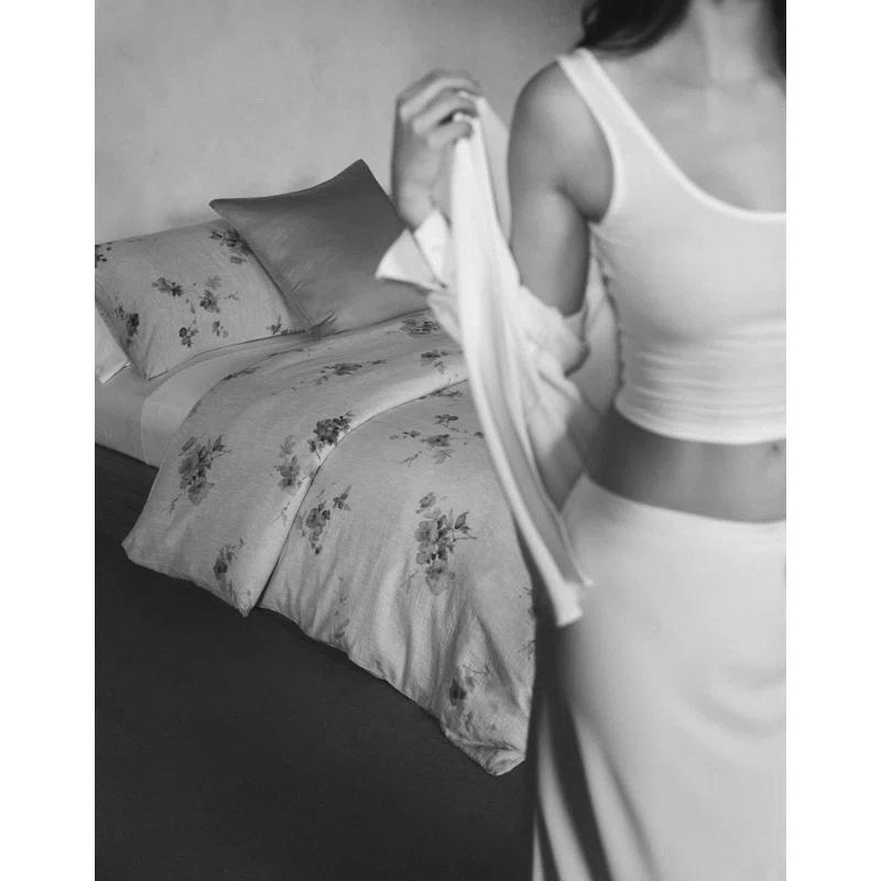 Calvin Klein Calvin Klein Aquarelle Floral Cotton Grey Comforter Set