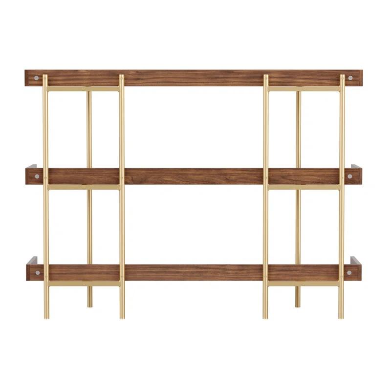 Martha Stewart Raines Martha Stewart Emmett 3 Shelf Storage Display Unit Bookcase with Metal Frame