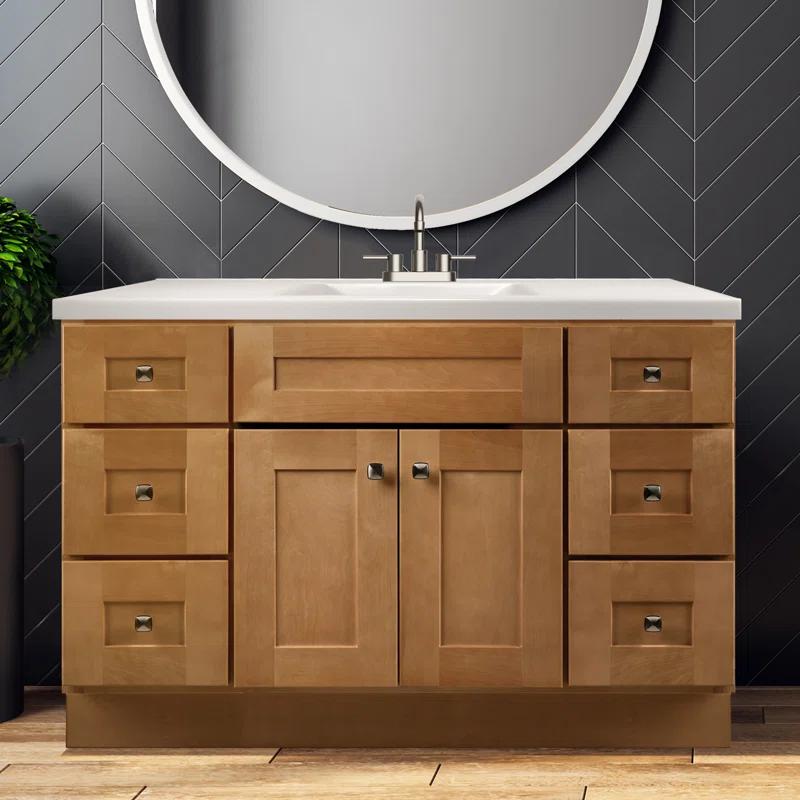 Design House Brookings 48 Inch Bathroom Vanity, Ready to Assemble, Solid Wood, Sherwin Williams – Design House, 599001-
