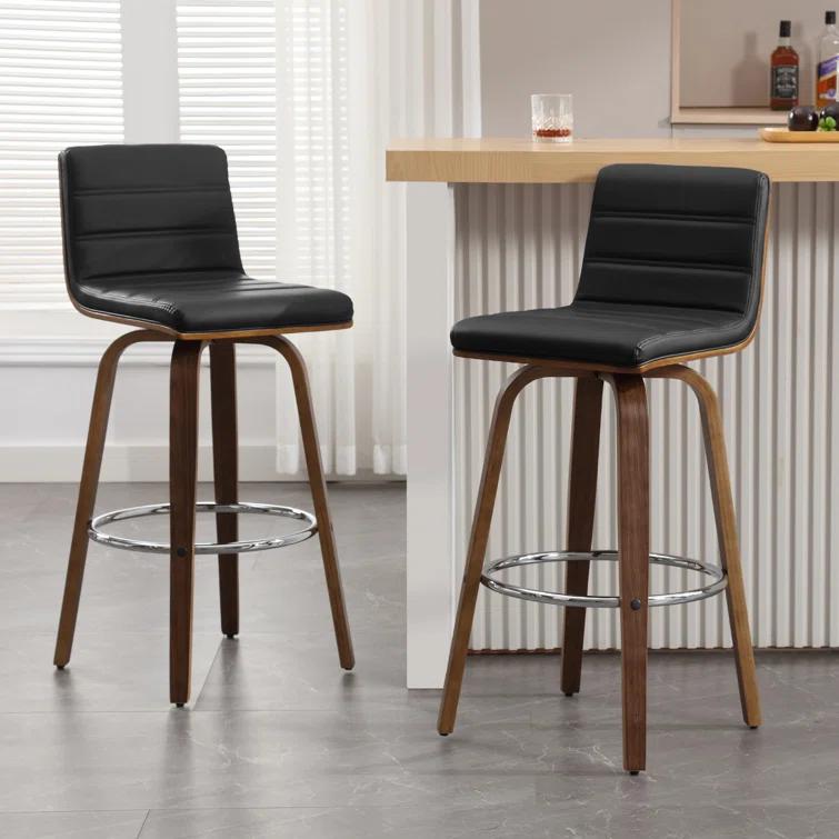 Corrigan Studio® Upholstered Swivel Stool (Set of 2)